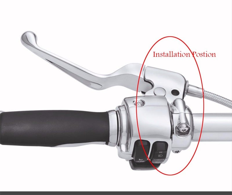 XKMT-Chrome Clutch Lever Mount Bracket Clutch Bracket Compatible With H-D 2008-later Dyna / 2008-2014 Softail (Street Bob FXDB/Wide Glide FXDWG/Switchback FLD [B01MRLRMTX] - Image 3